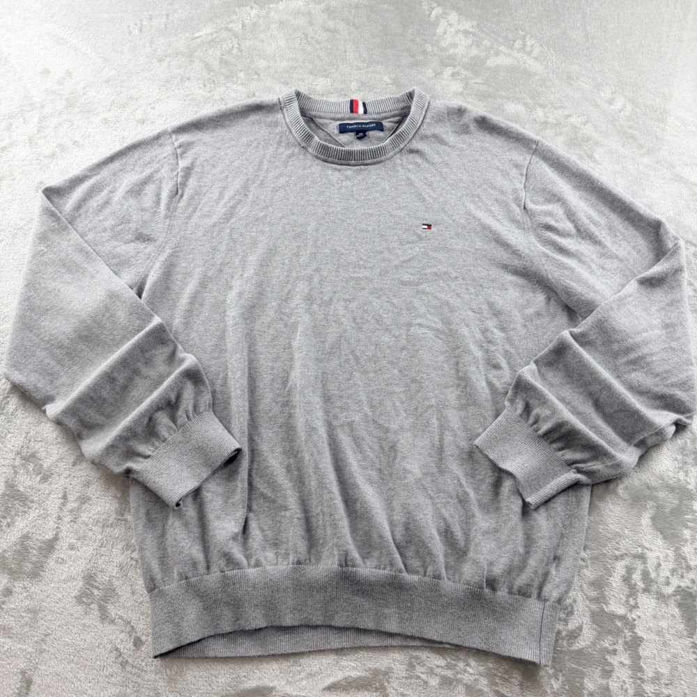 Tommy Hilfiger Men's XXL Gray Cotton Crewneck Sweater S939-0001